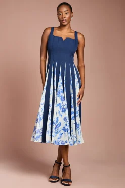 Coast Robe Mi-Longue en Crêpe Imprimée à Godets<Femme Toutes Les Robes|Robes Mi-Longues