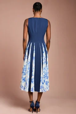 Coast Robe Mi-Longue en Crêpe Imprimée à Godets<Femme Toutes Les Robes|Robes Mi-Longues