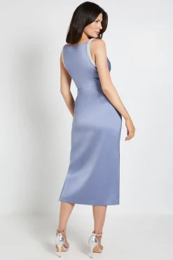 Robe Mi-longue En Crêpe Ornée De Détails