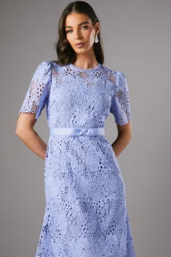 Coast Robe Mi-Longue en Dentelle avec Ceinture Nœud<Femme Robes Mi-Longues|Satin Et Dentelle