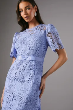 Coast Robe Mi-Longue en Dentelle avec Ceinture Nœud<Femme Robes Mi-Longues|Satin Et Dentelle