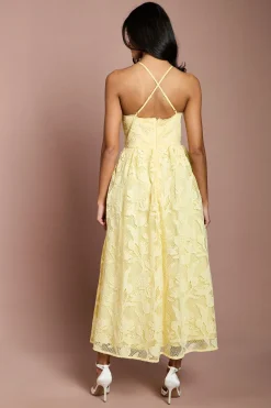 Robe Mi-longue En Dentelle À Col Halter Petite Taille