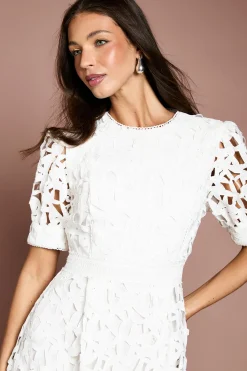 Coast Robe Mi-Longue en Dentelle à Manches Courtes<Femme Robes Mi-Longues|Satin Et Dentelle