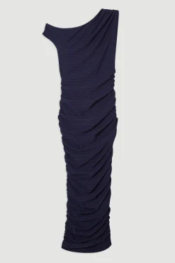KarenMillen Robe Mi-Longue en Jersey Texturé Froncé<Femme Toutes Les Robes|Robes D’Automne