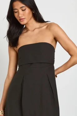 Robe Mi-longue En Lin À Dos Froncé Et Encolure Bandeau
