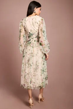 Robe Mi-longue En Mesh À Imprimé Floral