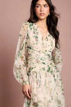 Robe Mi-longue En Mesh À Imprimé Floral