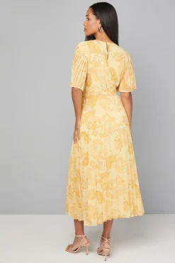 Wallis Robe Mi-longue en Mousseline Florale à Manches Plissées<Femme Toutes Les Robes|Robes Mi-Longues