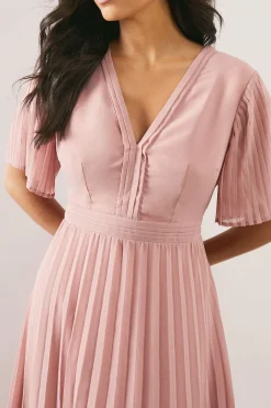 Wallis Robe Mi-Longue en Mousseline à Manches Plissées<Femme Toutes Les Robes|Robes Mi-Longues