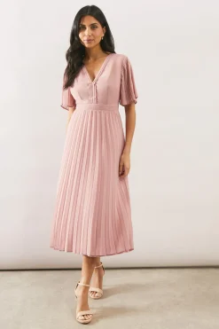 Wallis Robe Mi-Longue en Mousseline à Manches Plissées<Femme Toutes Les Robes|Robes Mi-Longues