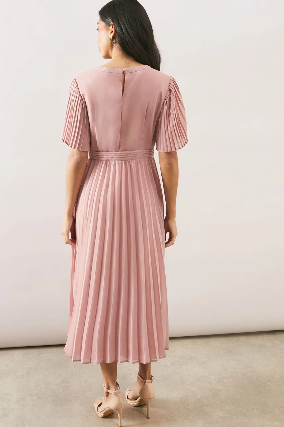 Wallis Robe Mi-Longue en Mousseline à Manches Plissées<Femme Toutes Les Robes|Robes Mi-Longues