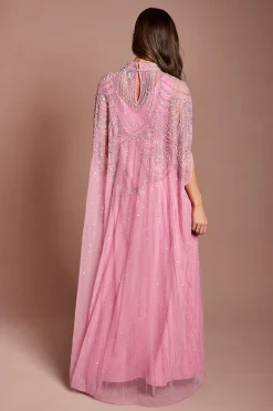 Robe Mi-Longue en Mousseline Richement Ornementée