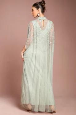 Coast Robe Mi-Longue en Mousseline Richement Ornée<Femme Robes Mi-Longues|Robes