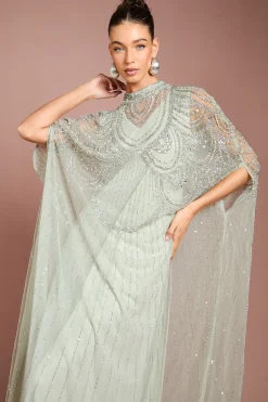 Coast Robe Mi-Longue en Mousseline Richement Ornée<Femme Robes Mi-Longues|Robes