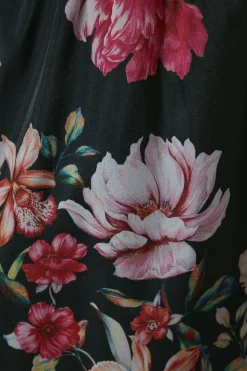 Oasis Robe Mi-longue en Organza Floral à Taille Froncée et Dos Noué<Femme Robes Mi-Longues|Robes À Manches Longues
