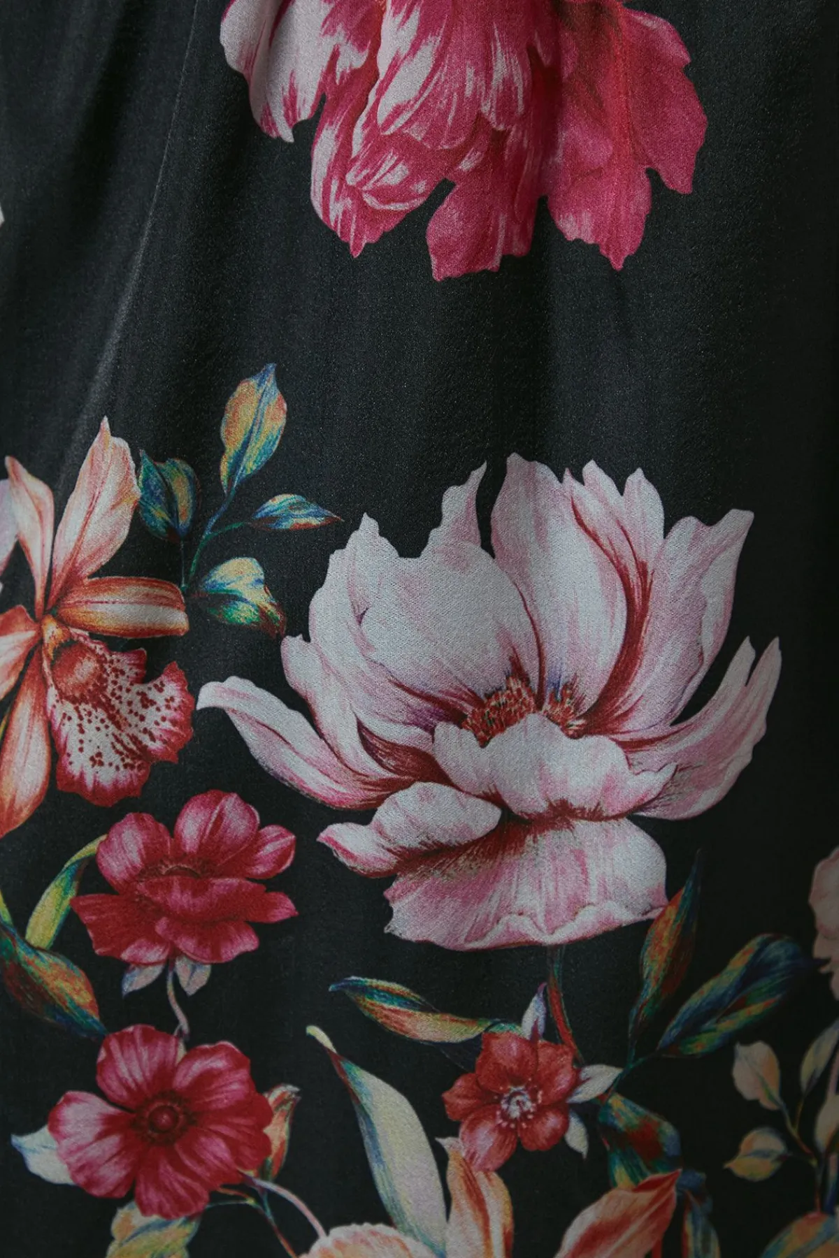 Oasis Robe Mi-longue en Organza Floral à Taille Froncée et Dos Noué<Femme Robes Mi-Longues|Robes À Manches Longues