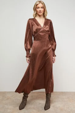 Robe Mi-Longue en Satin Jacquard