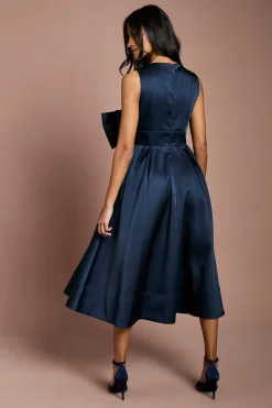Coast Robe Mi-Longue en Satin Petite Taille avec Détail Nœud<Femme Robes Mi-Longues|Satin Et Dentelle