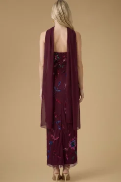 Robe Mi-longue En Tulle Ornée De Motifs Floraux