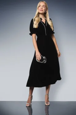Wallis Robe Mi-Longue en Velours Ornée Petite Taille<Femme Robes De Soirée|Toutes Les Robes