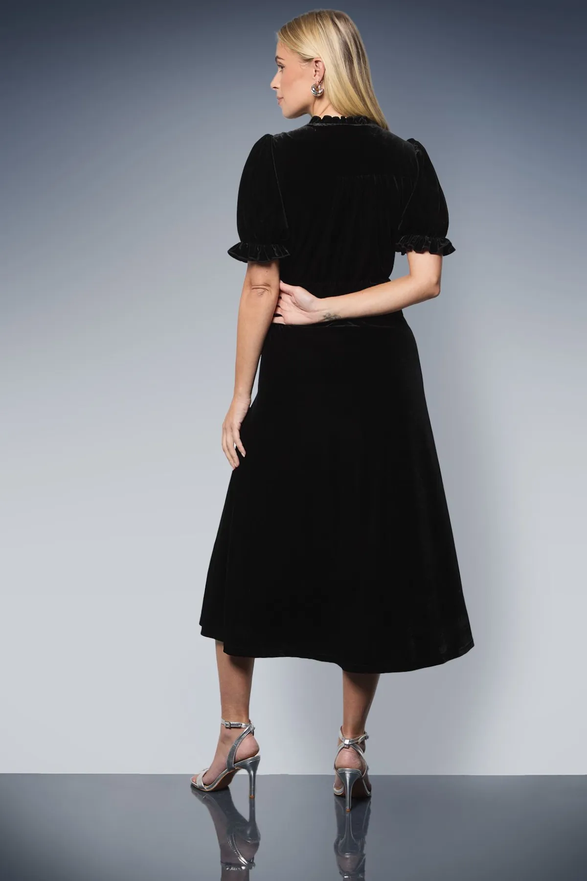 Wallis Robe Mi-Longue en Velours Ornée Petite Taille<Femme Robes De Soirée|Toutes Les Robes