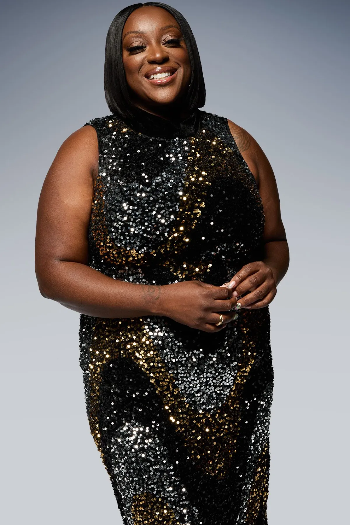 Wallis Robe Mi-Longue en Velours à Sequins Col Montant<Femme Robes Mi-Longues|Robes À Manches Longues