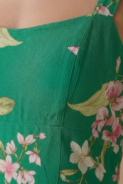 Robe Mi-longue En Viscose Imprimée À Bustier