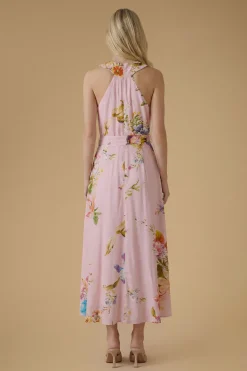 Oasis Robe Mi-longue En Viscose Imprimée À Encolure Croisée Dos-nu<Femme Toutes Les Robes|Robes