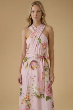 Oasis Robe Mi-longue En Viscose Imprimée À Encolure Croisée Dos-nu<Femme Toutes Les Robes|Robes