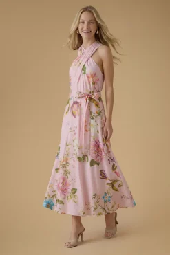 Oasis Robe Mi-longue En Viscose Imprimée À Encolure Croisée Dos-nu<Femme Toutes Les Robes|Robes