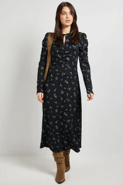 Dorothy Perkins Robe Mi-Longue e à Décolleté Goutte d'Eau<Femme Robes Mi-Longues|Robes À Manches Longues