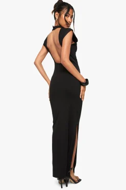 boohoo Robe mi-longue froncée à col haut<Femme Robes|Toutes Les Robes