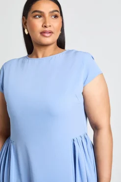 Robe Mi-longue Grande Taille Jupe Volumineuse Texturée