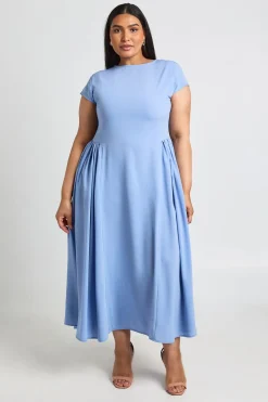 Robe Mi-longue Grande Taille Jupe Volumineuse Texturée