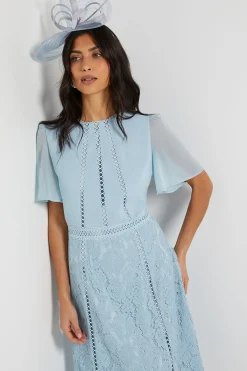Wallis Robe Mi-longue à Inserts de Dentelle Dobby<Femme Toutes Les Robes|Robes Mi-Longues