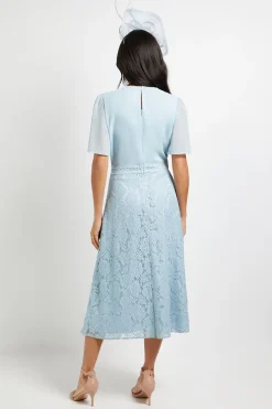 Wallis Robe Mi-longue à Inserts de Dentelle Dobby<Femme Toutes Les Robes|Robes Mi-Longues
