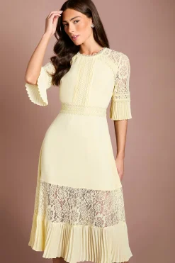 Robe Mi-longue à Inserts en Dentelle