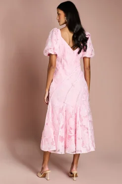 Robe Mi-Longue Jacquard à Panneaux Petite