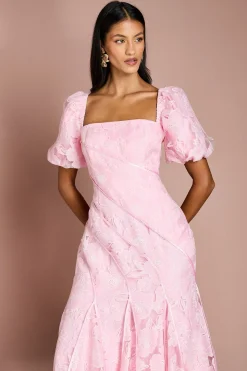 Robe Mi-Longue Jacquard à Panneaux Petite
