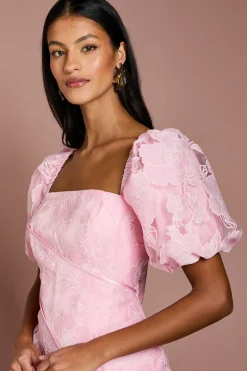 Robe Mi-Longue Jacquard à Panneaux Petite