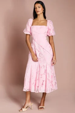 Robe Mi-Longue Jacquard à Panneaux Petite