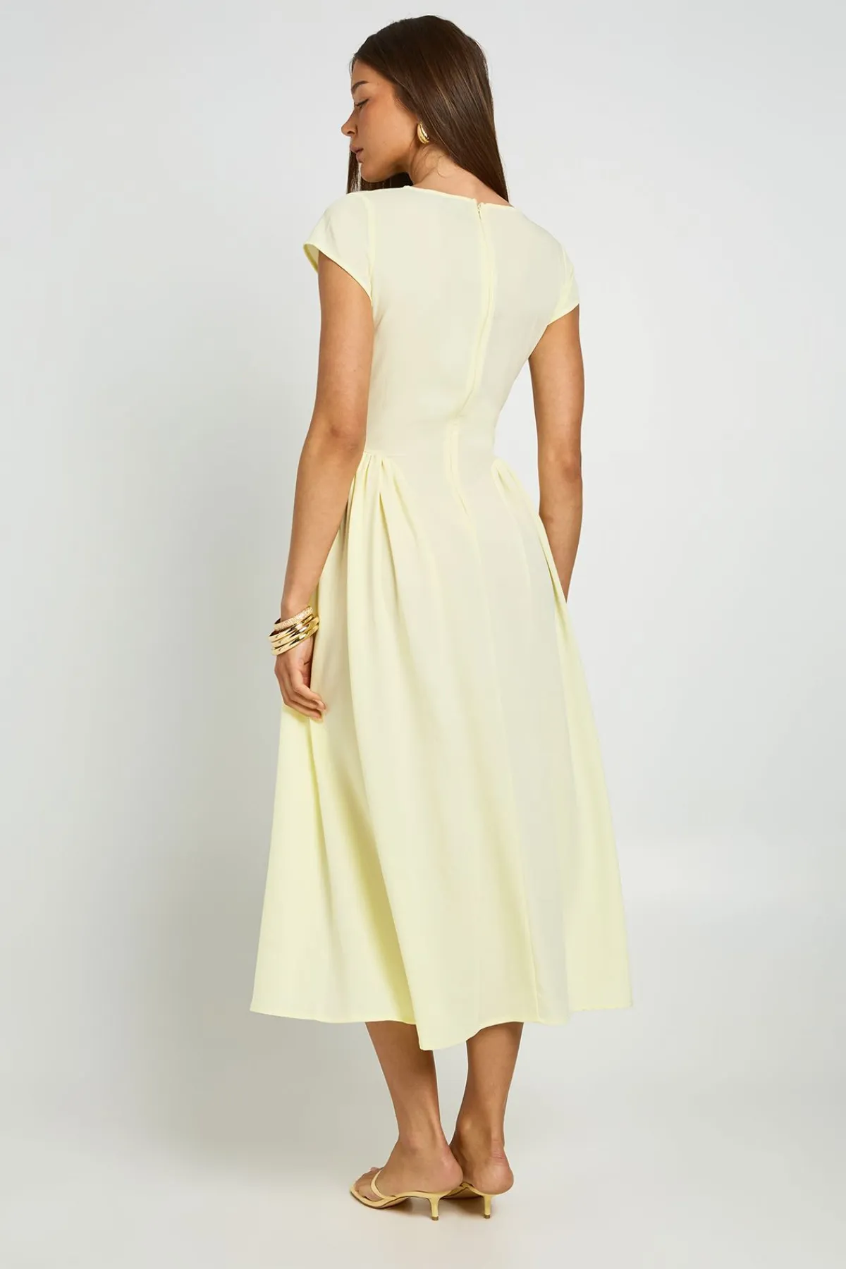 boohoo Robe Mi-longue À Jupe Volumineuse Texturée<Femme Robes Patineuses|Robes