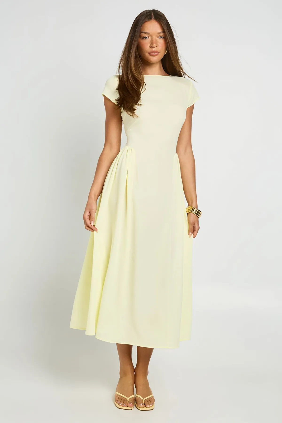 boohoo Robe Mi-longue À Jupe Volumineuse Texturée<Femme Robes Patineuses|Robes