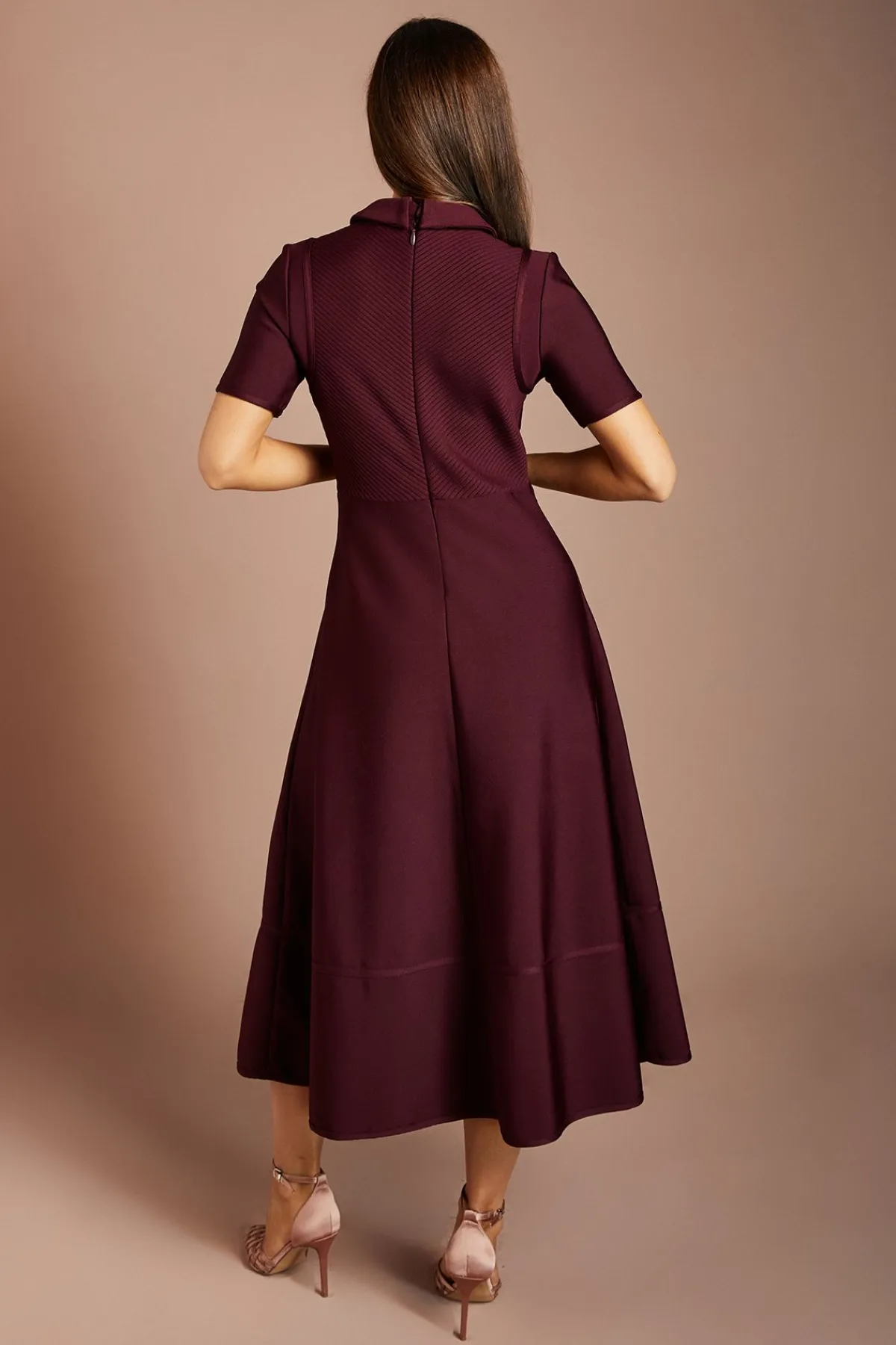 Coast Robe Mi-Longue à Manches Courtes en Maille Bandage<Femme Robes Mi-Longues|Robes