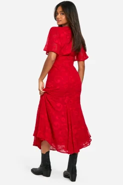 Robe mi-longue à motif cachemire et motif jacquard