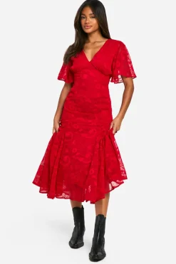 Robe mi-longue à motif cachemire et motif jacquard
