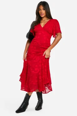 Robe mi-longue à motif cachemire et motif jacquard