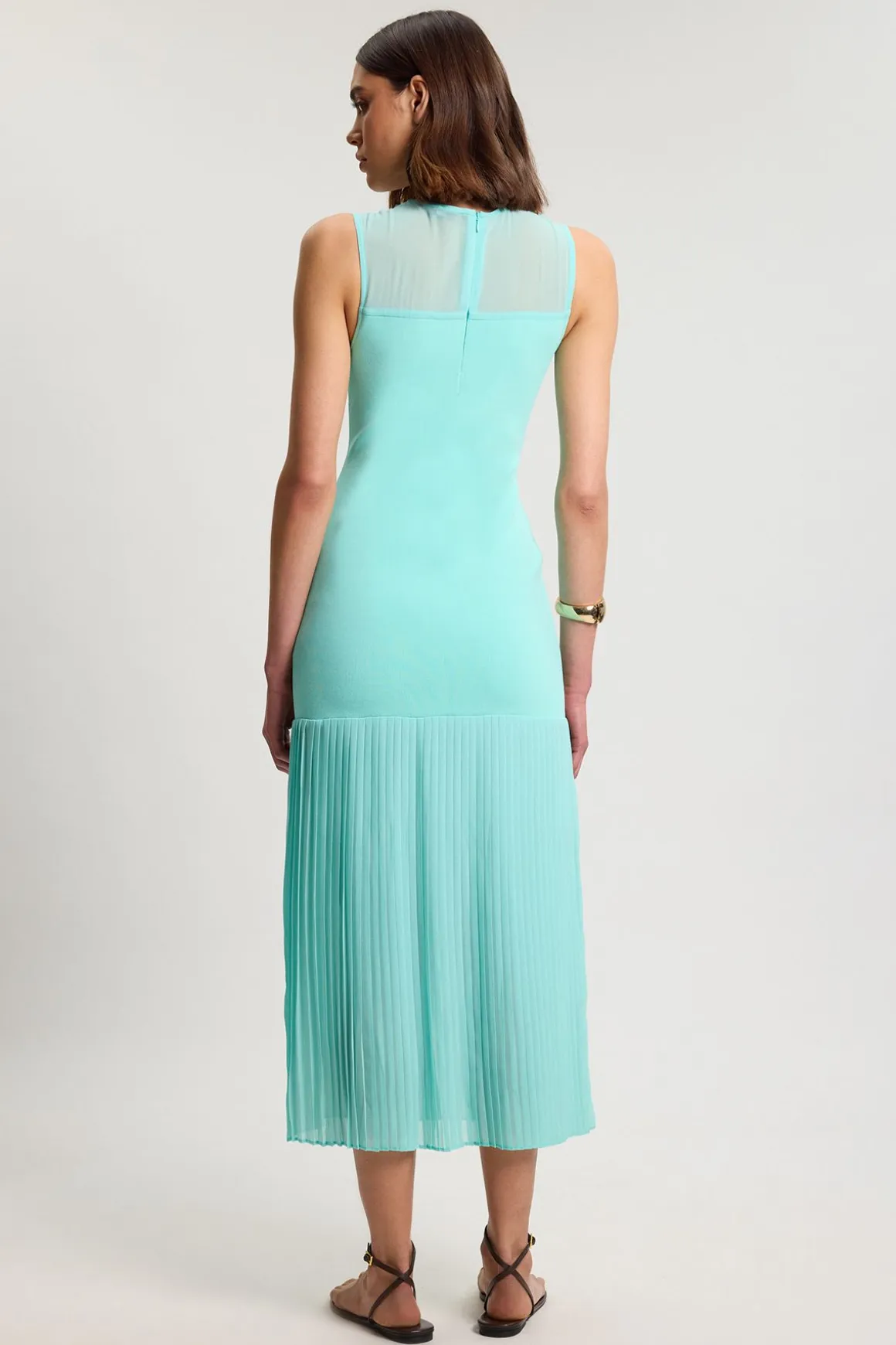 Robe Mi-longue Moulante À Motif Bandage Tissé Pour Petite Taille
