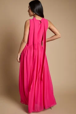 Robe Mi-longue Petite Avec Détail Foulard Et Coutures Main