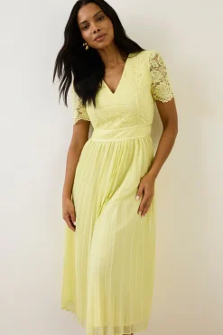 Wallis Robe Mi-Longue Plissée en Dentelle<Femme Toutes Les Robes|Robes Mi-Longues